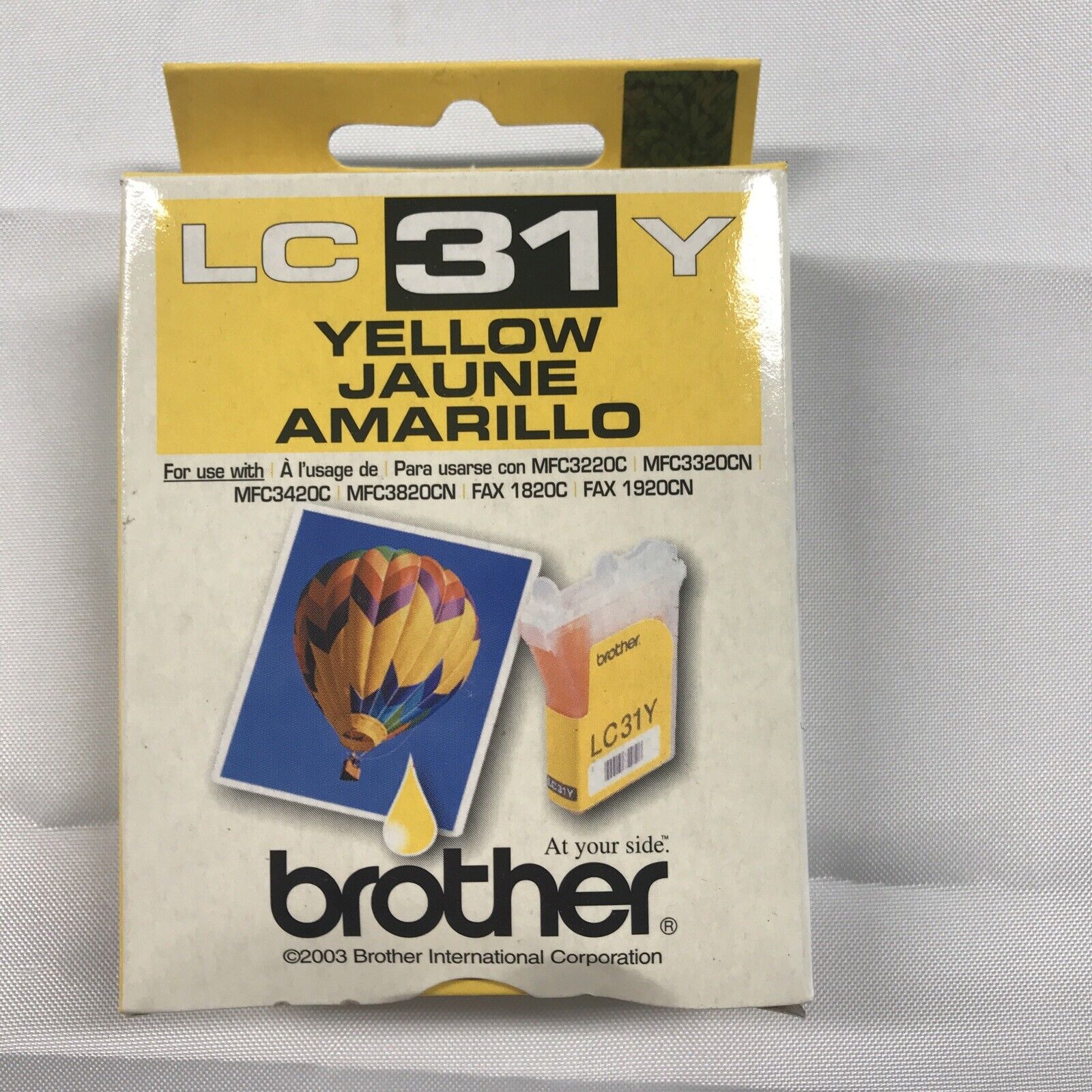 Genuine Brother LC31Y Yellow Ink Cartridge -Sealed New Old Stock- Exp. 2007