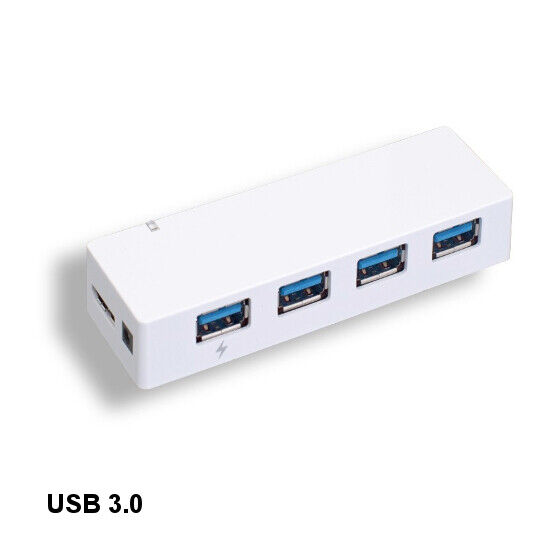 Kentek White USB 3.0 4 Port Hub 900mA 5Gbps Charging Data Sync for PC Laptop