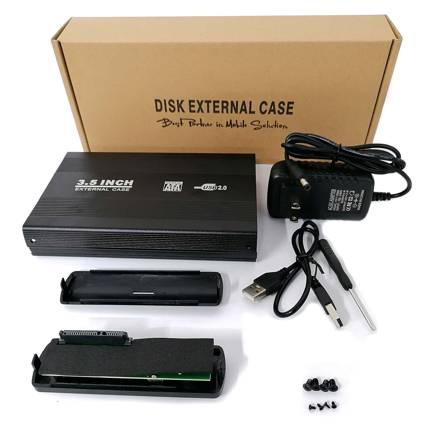 USB 2.0 SATA 3.5 Inch HDD Enclosure Hard Driver External SATA Case