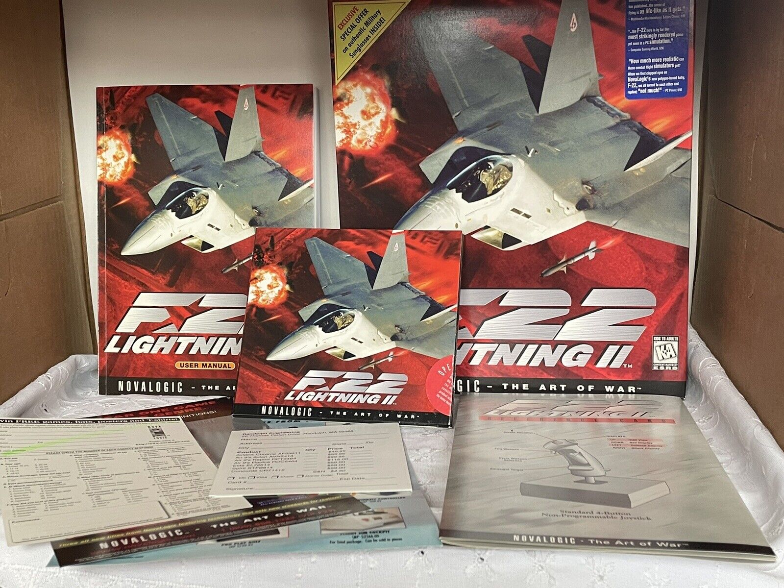 F22 Lightning 2 II PC Game Art of War Comanche 2.0 Box Set 1996 NovaLogic