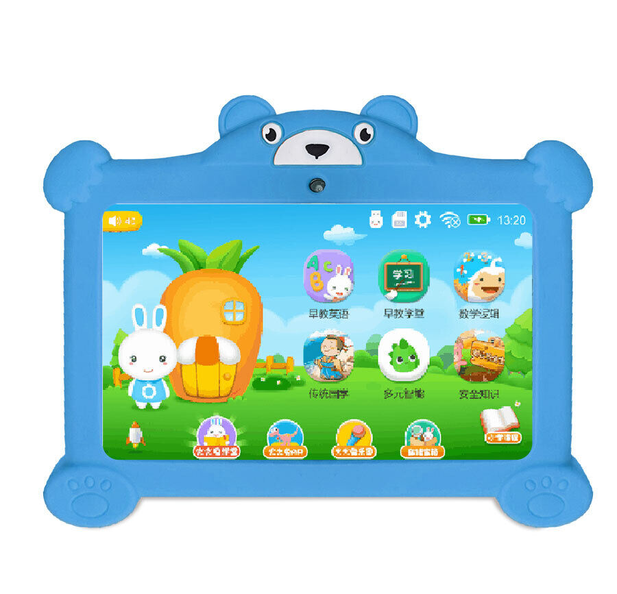 7 in Tablet PC For Kids 64GB Android 13 Quad-Core Dual Cameras WiFi Bundle Case