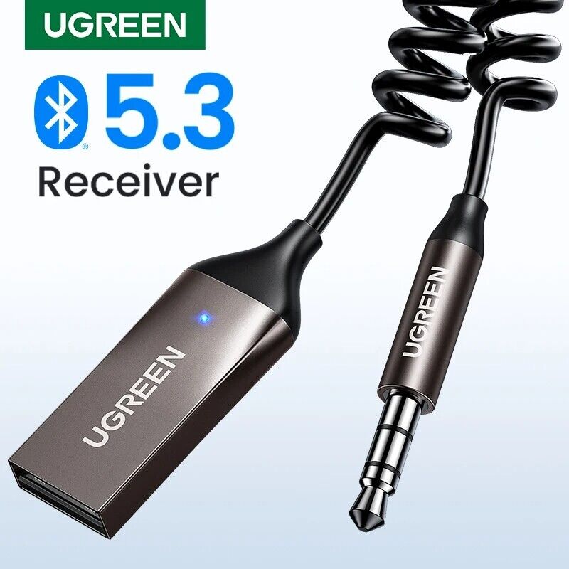 UGREEN Bluetooth Aux Adapter Wireless Car Bluetooth Receiver USB to 3.5mm Jack