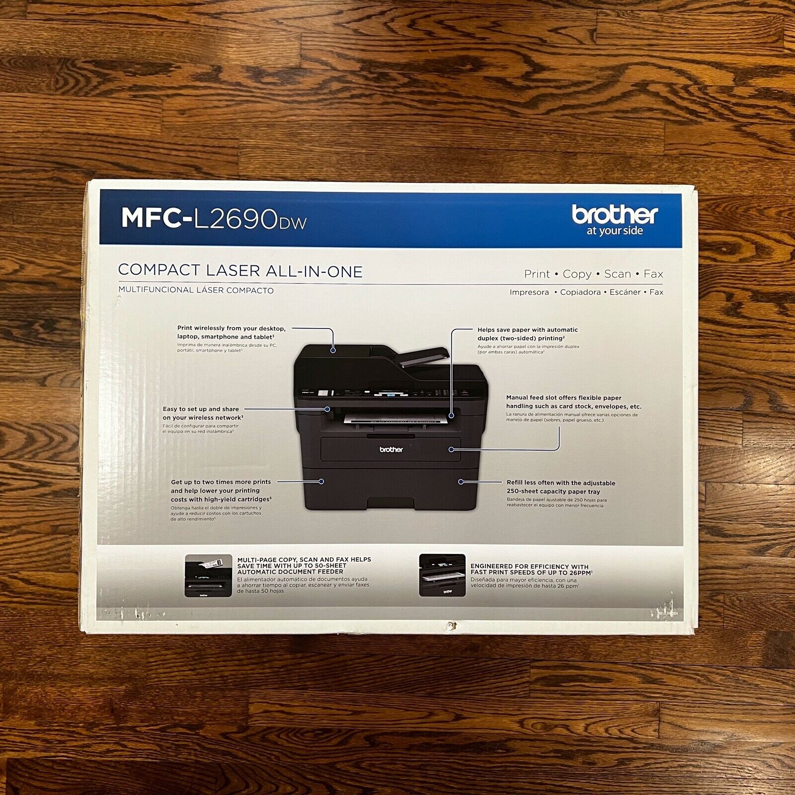 Brother MFC-L2690DW Monochrome Laser All-in-One Printer, Wireless Connectivity