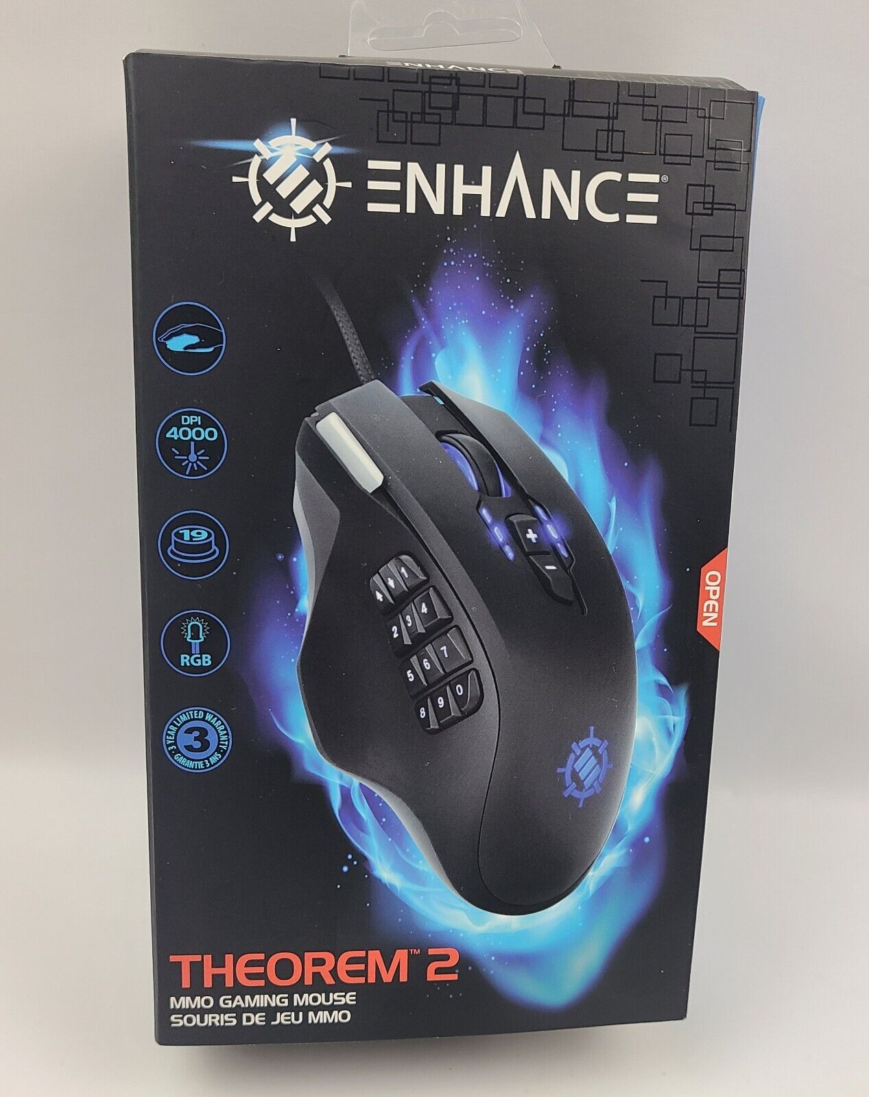 Gaming Mouse ENHANCE Theorem 2 MMO with 13 Programmable Side Buttons - RGB Gamin
