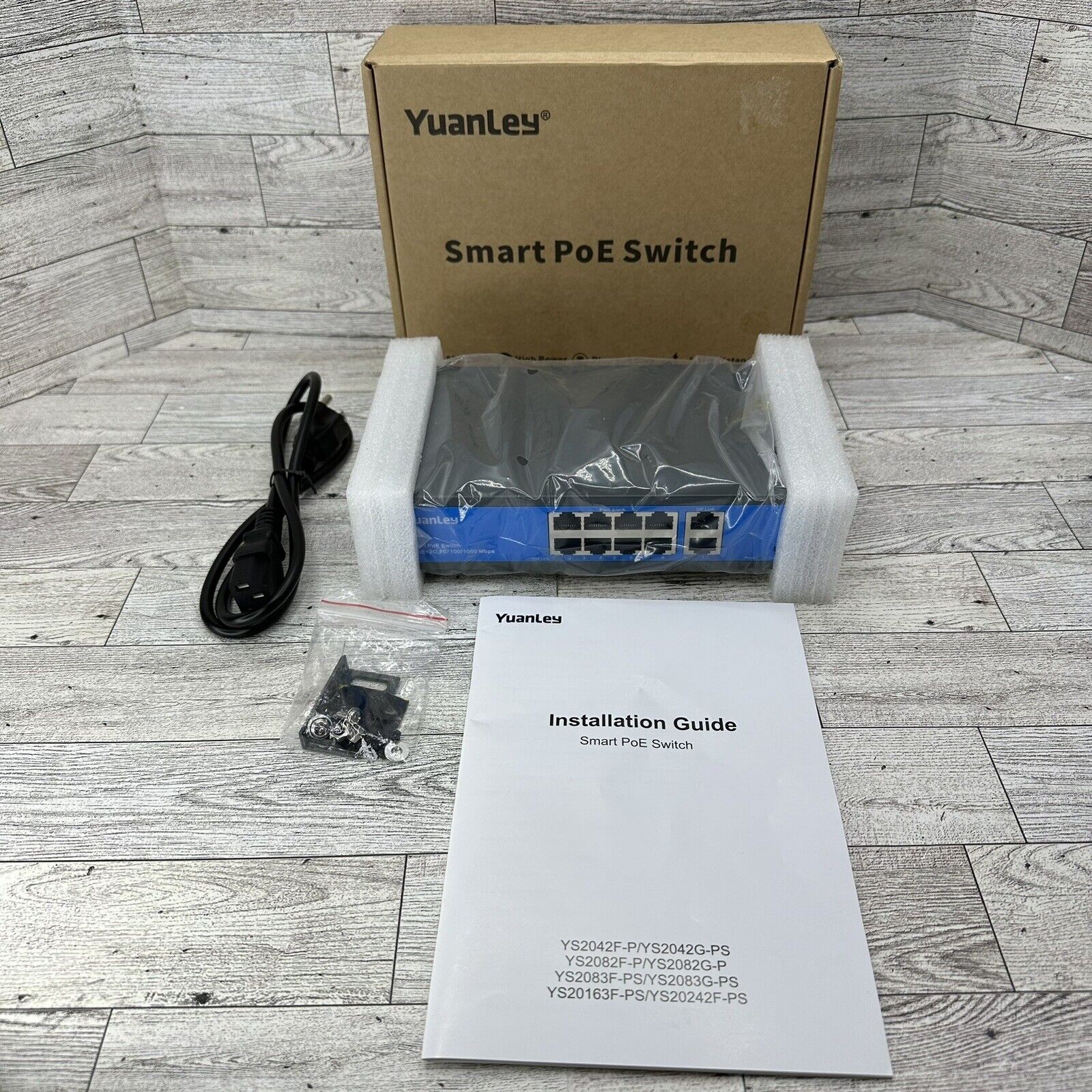 Yuanley 10 Port(8POE, 2UPLINK) Smart PoE Switch High Power Plug And Play