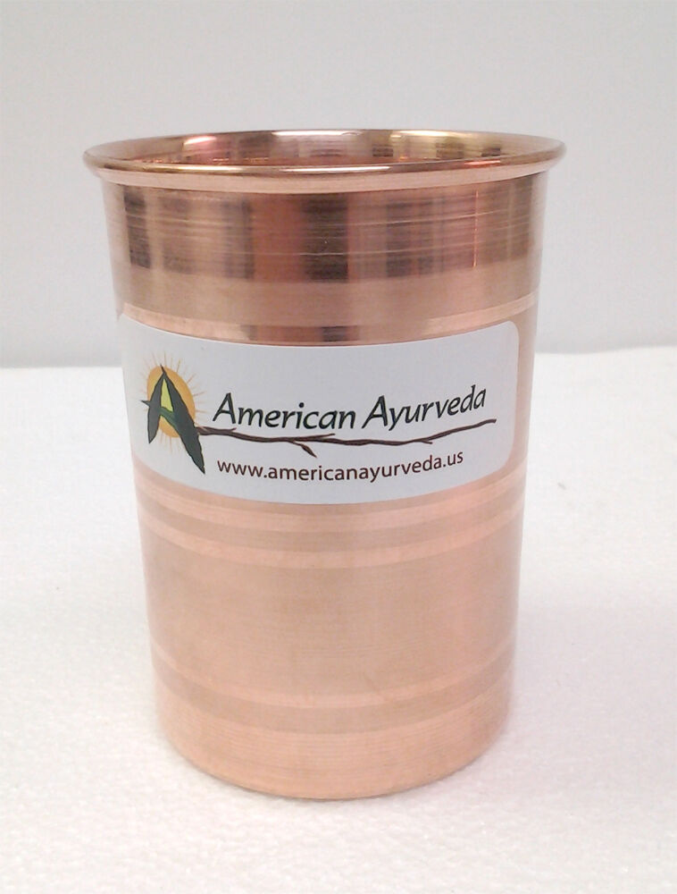 New Copper Cup Copper Glass Water Tumbler 8 Oz for health by American Ayurveda
