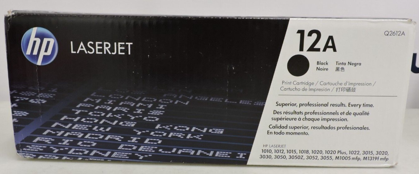 Genuine HP 12A Q2612A Black LaserJet Toner - Factory Sealed Box
