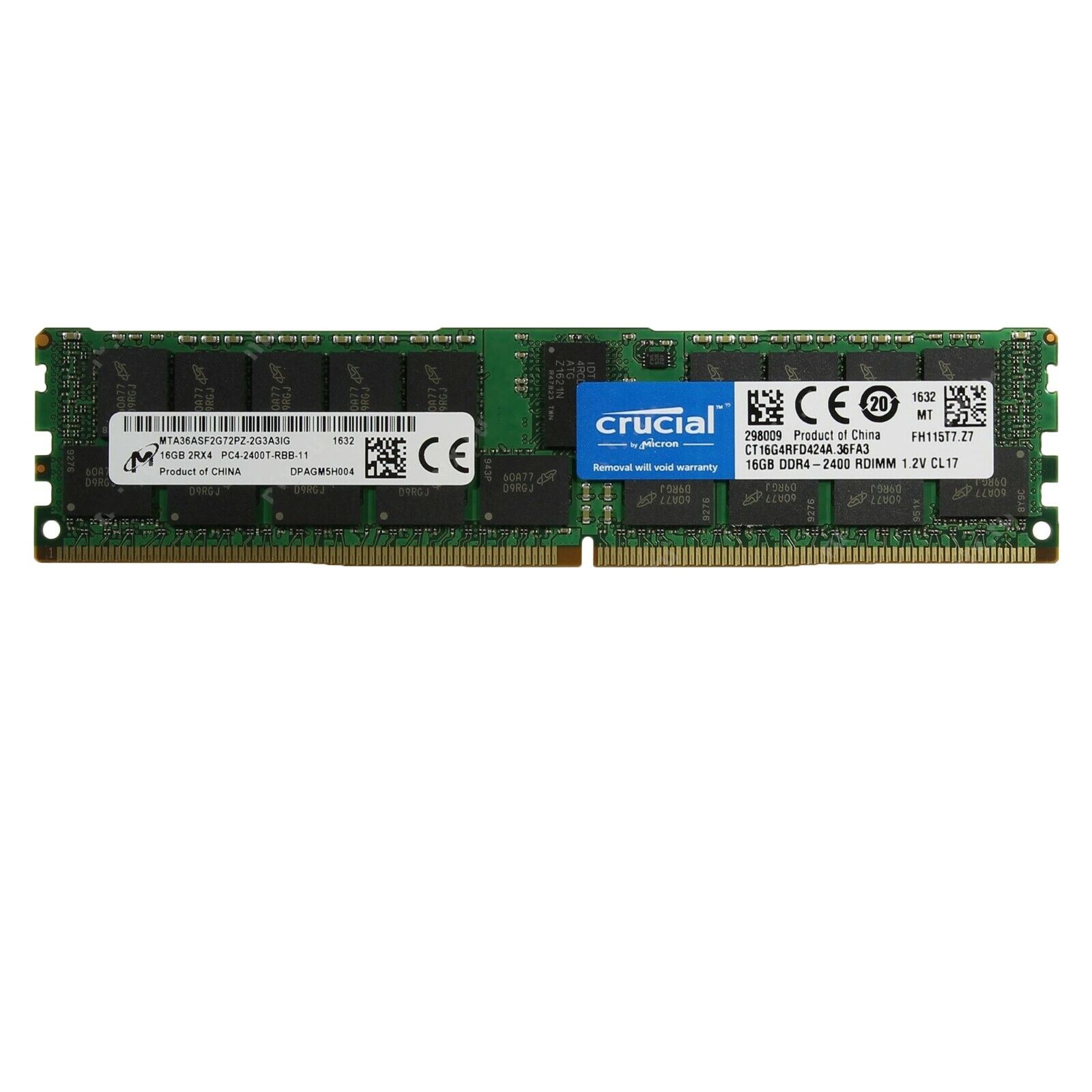 Crucial 16GB ECC Registered DDR4 RDIMM 2400MHz 288-Pin PC4-19200 Server RAM LOT