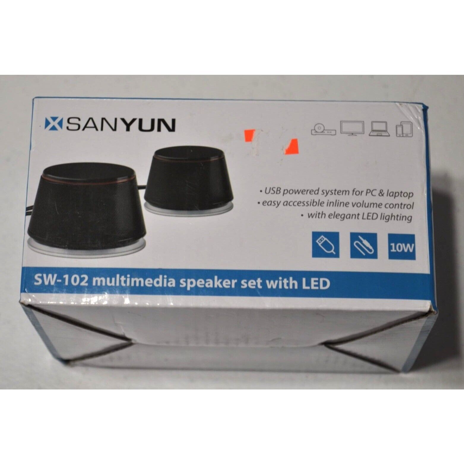 Sanyun SW102 5W USB Powered Multimedia Speakers With LED