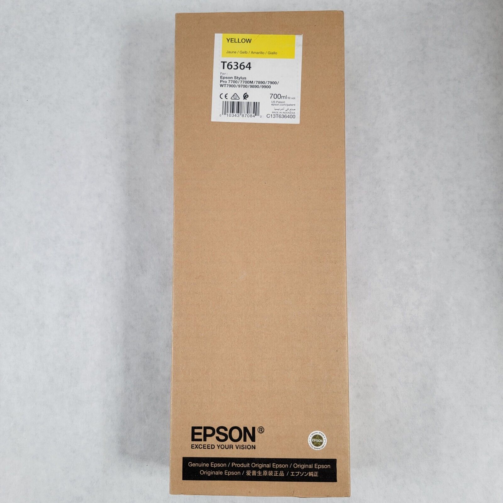 Genuine Epson T6364 Yellow Ink Cartridge Pro 7900 9900
