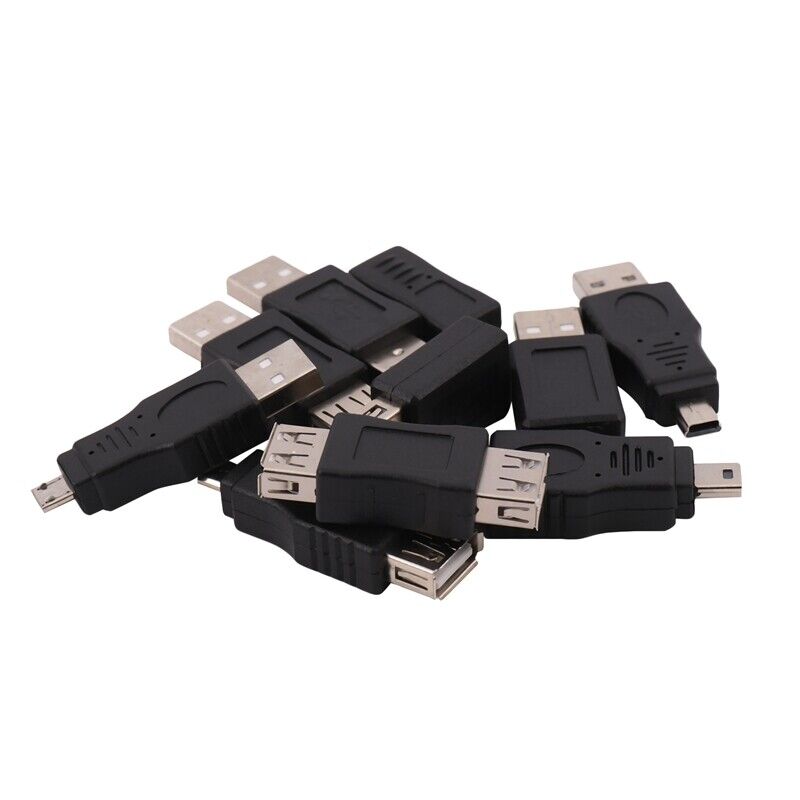 10PCS OTG 5 Pin F/M  Changer Adapter Converter USB Male to Female Micro-USB E4D6