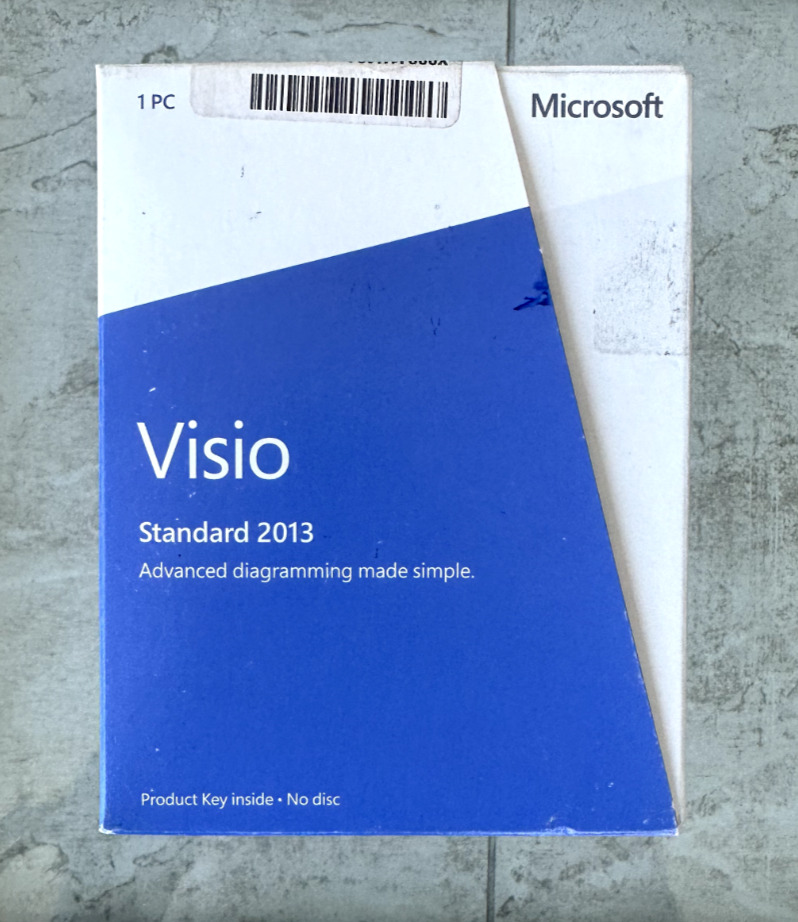 Microsoft Visio Standard 2013 Key Card (No Disc) Windows 7/8, 32- or 64-bit ONLY