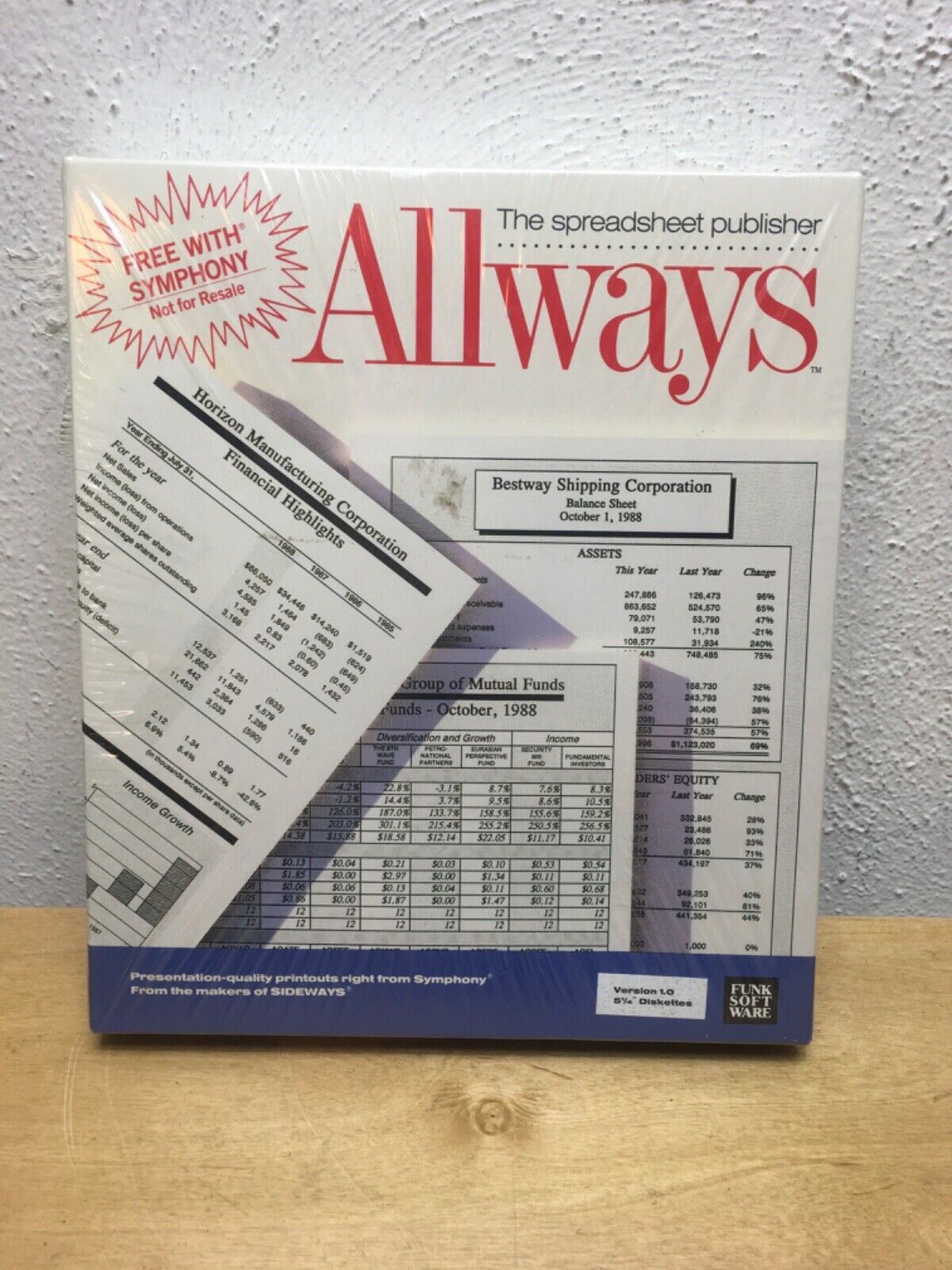 Vintage Funk Software Always The Spreadsheet Publisher 5.25 Floppy Disk#b-25