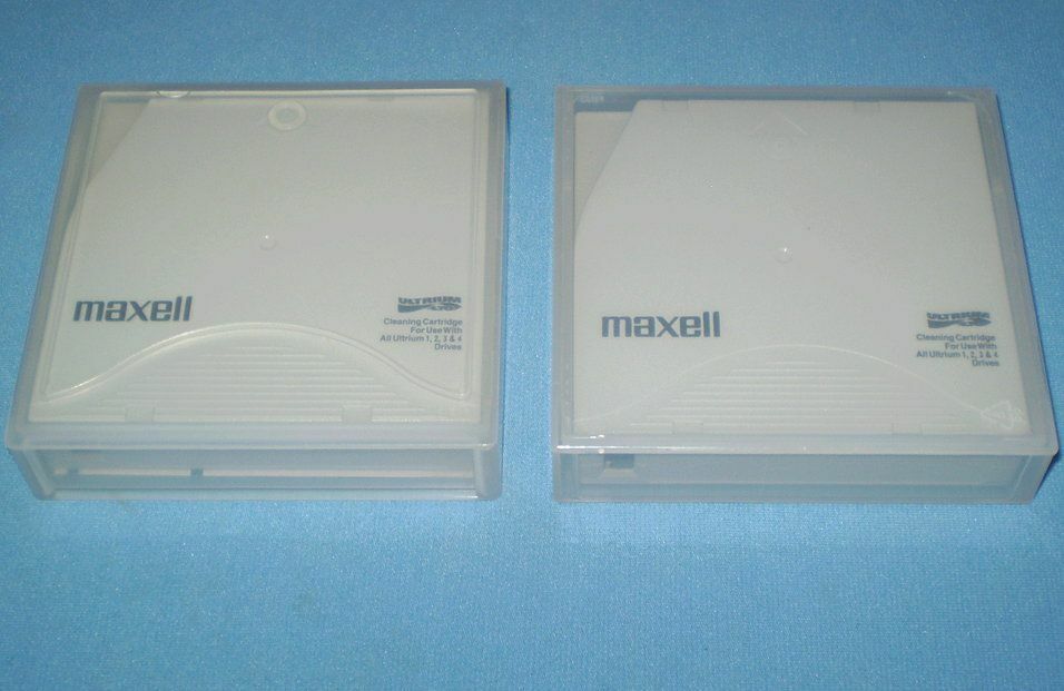 LOT (2) Maxell 183804 Universal Ultrium LTO 1-2-3-4-5-6 Cleaning Cartridge Tapes