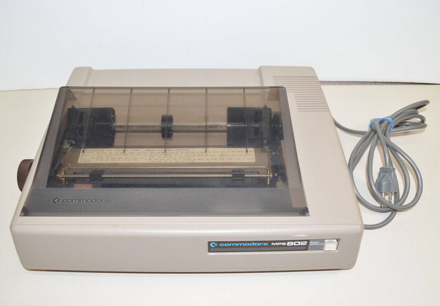 Vintage Commodore MPS 802 Dot Matrix Printer 64/128 Accessory Powers On