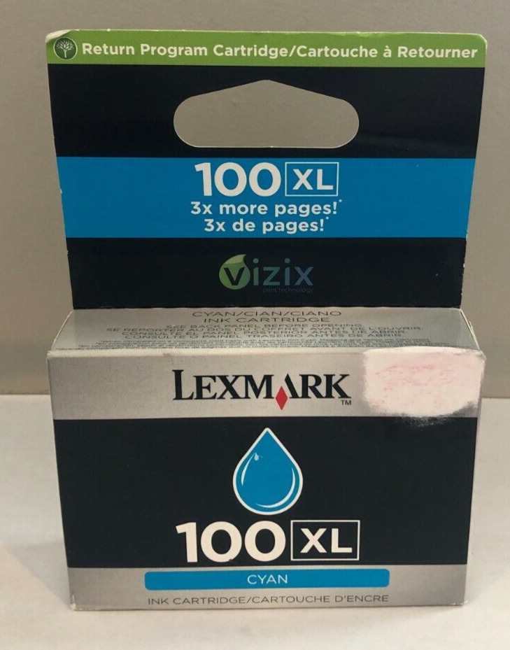 NEW Genuine Lexmark 100XL Cyan Ink Cartridge - 14N1069