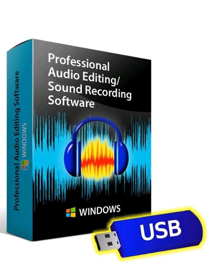 Audacity Professional Audio Music Editing-Recording Software-Beats-Windows-USB