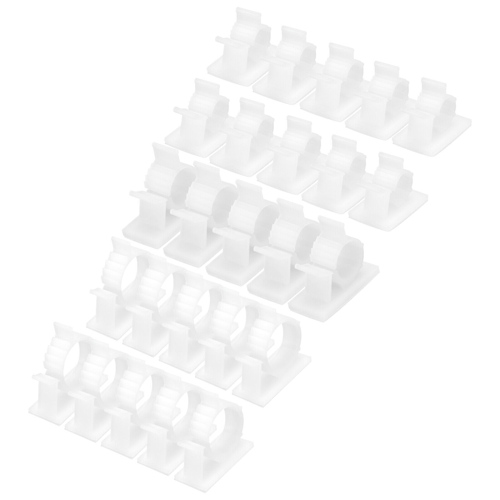 50Pcs Cable Clips 8-25mm Dia Self Adhesive Nylon Wire Holder Adjustable White
