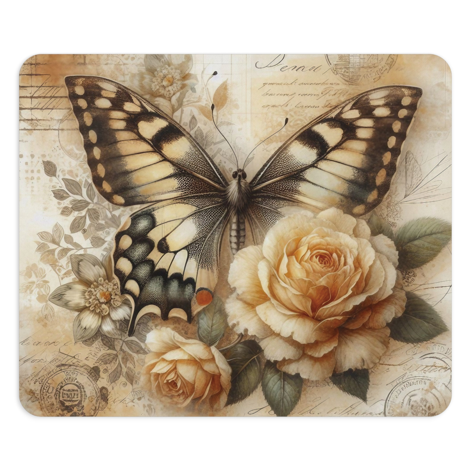 Beautiful Butterfly Mousepads Butterflies and Flowers Mouse Pad Women's PC Gift