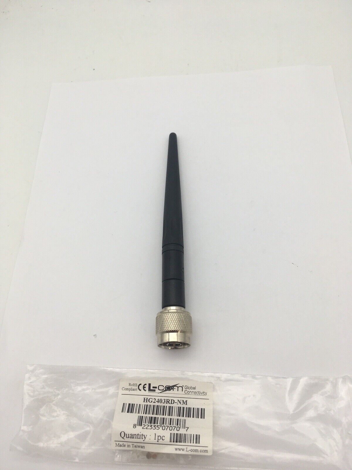 L-Com HG2403-NM Rubber Duck Antenna 2.4 GHz 3dBi N-Male Connector