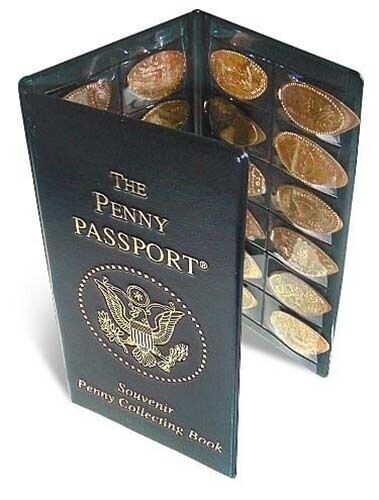 Penny Passport Souvenir Elongated Pressed Penny Album Gift Fast 