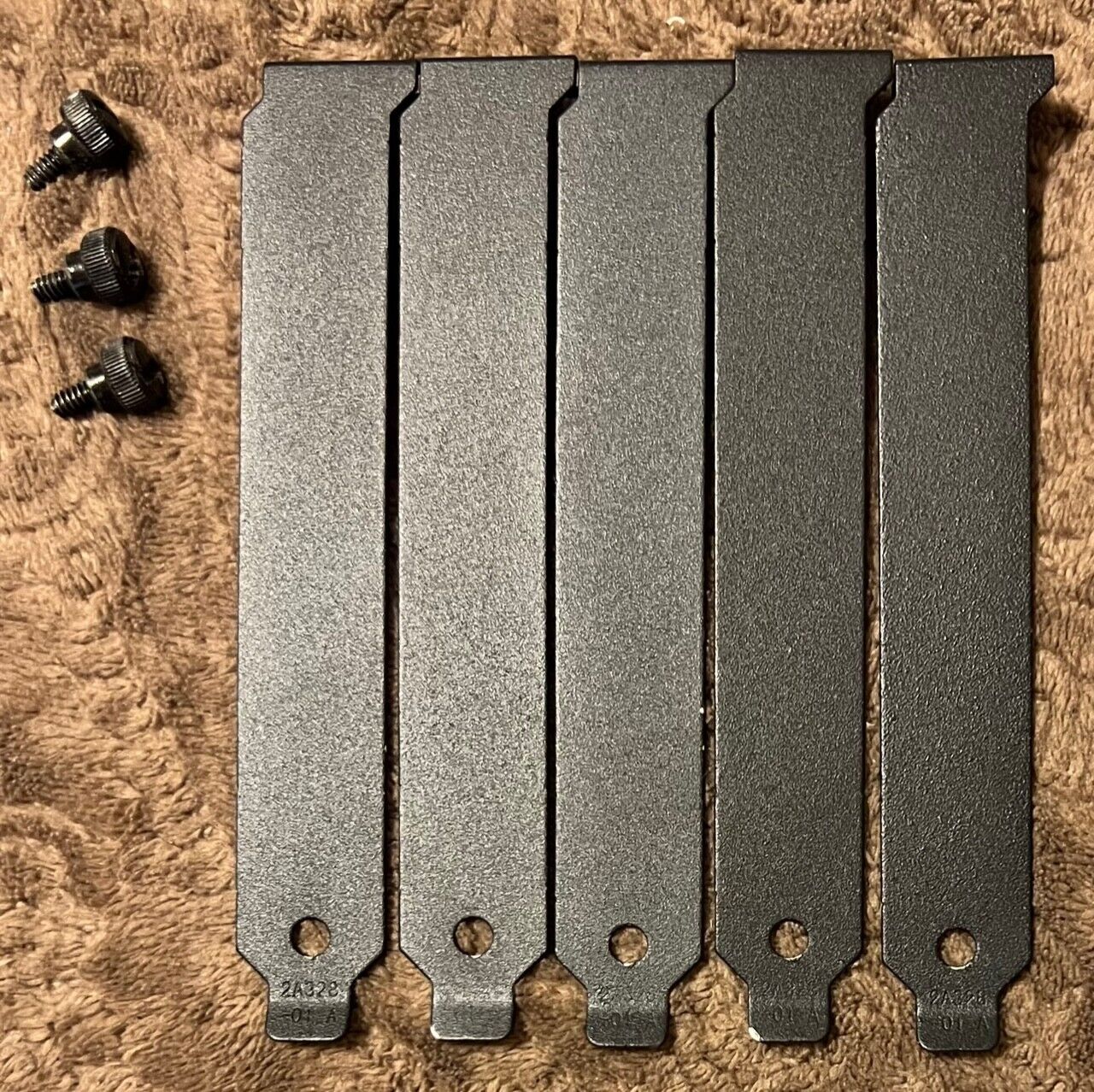 5x Corsair Obsidian 800D PCI Slot Covers w/ 3x Thumb Screws Black Steel Metal