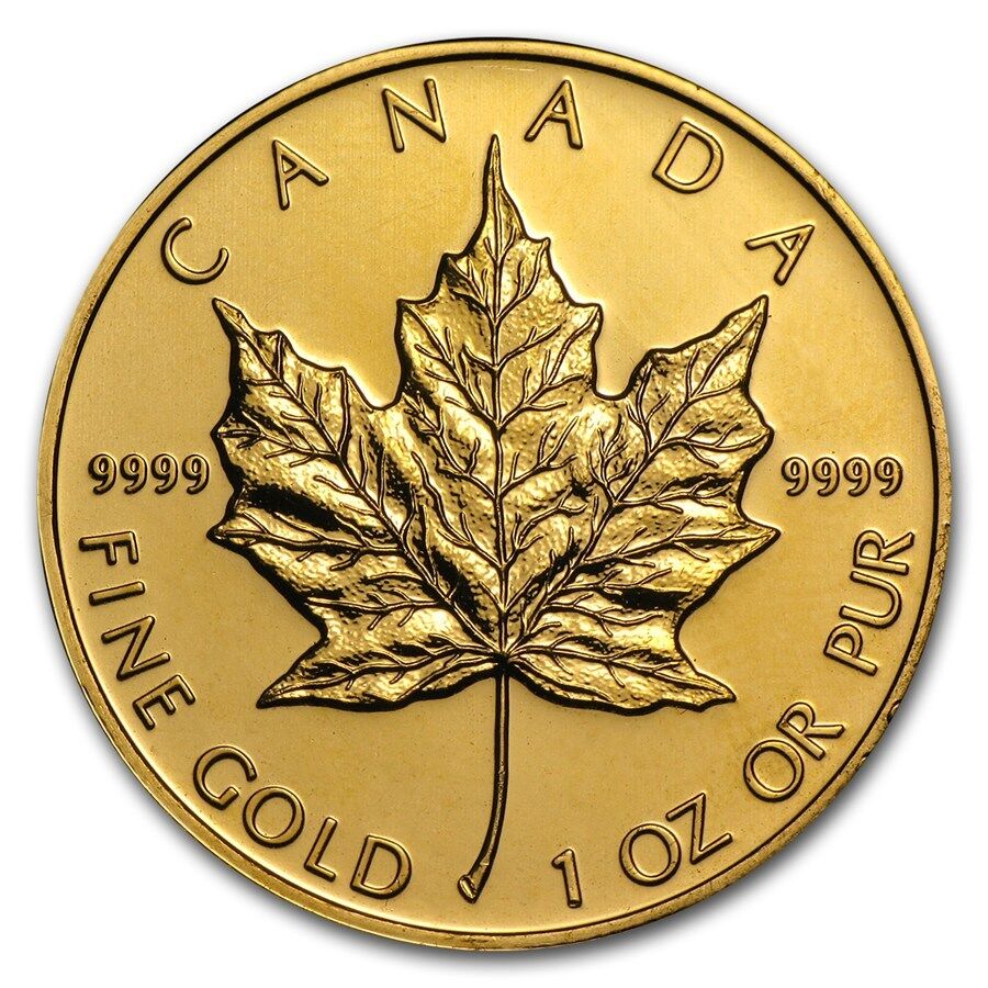 Random Year 1 oz Gold Canadian Maple Leaf BU - SKU #87709