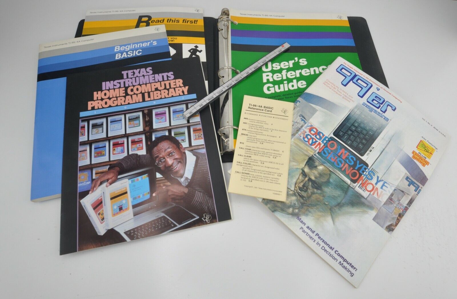 TI-99/4a Manual User Reference Guide Beginners Basic Set Up Texas Instruments.