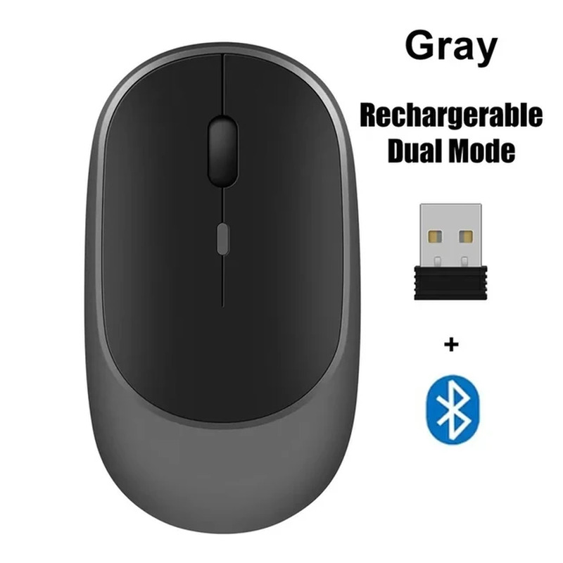 Wireless Dual Modes Bluetooth 2.4G USB Mouse for Computer Laptop Macbook 
