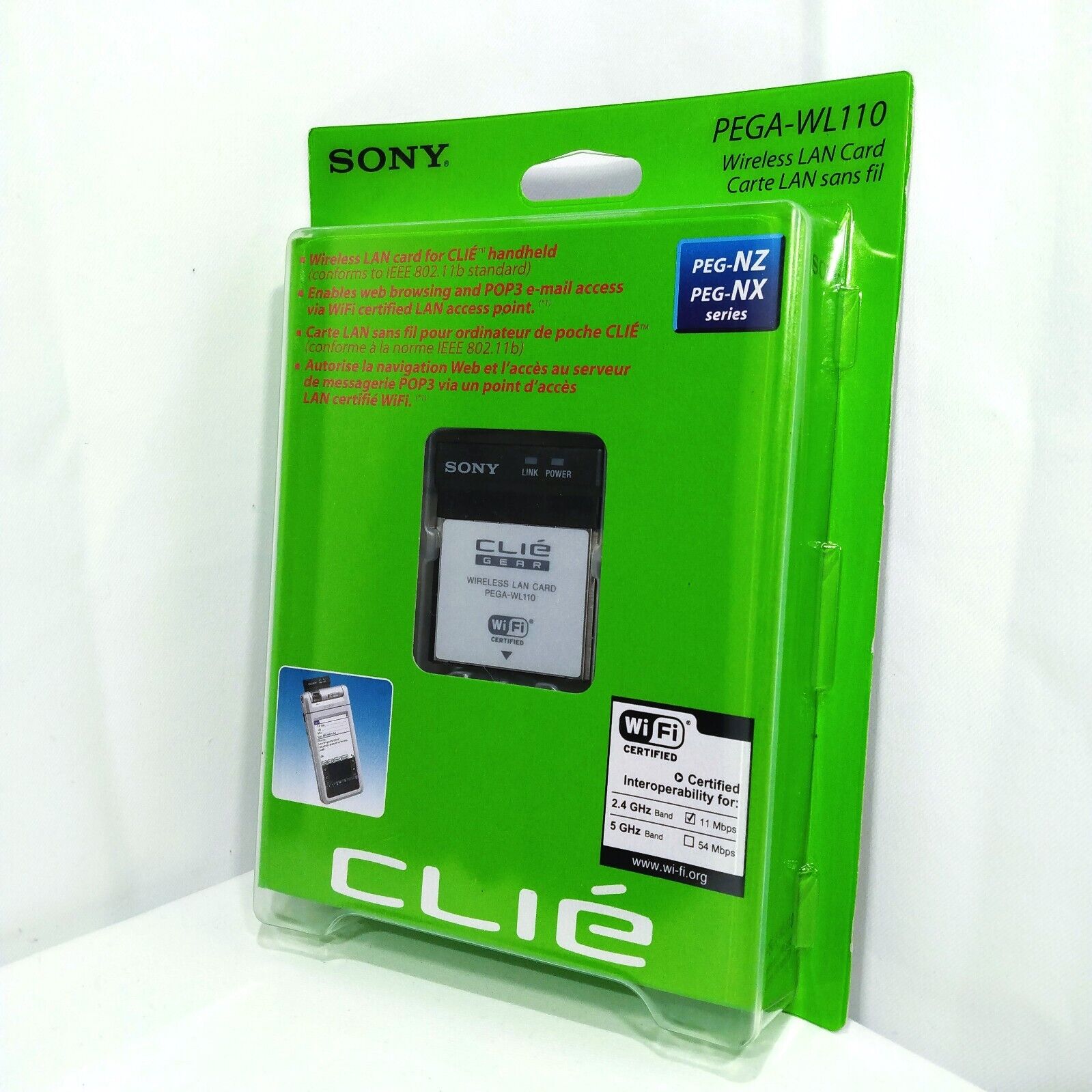 Sony Clie PEGA-WL110 Wireless LAN Card for PEG-NZ & PEG-NX New Old Stock RARE