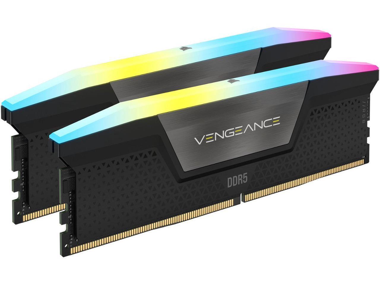 CORSAIR Vengeance RGB 64GB (2 x 32GB) 288-Pin PC RAM DDR5 6000 (PC5 48000) Deskt