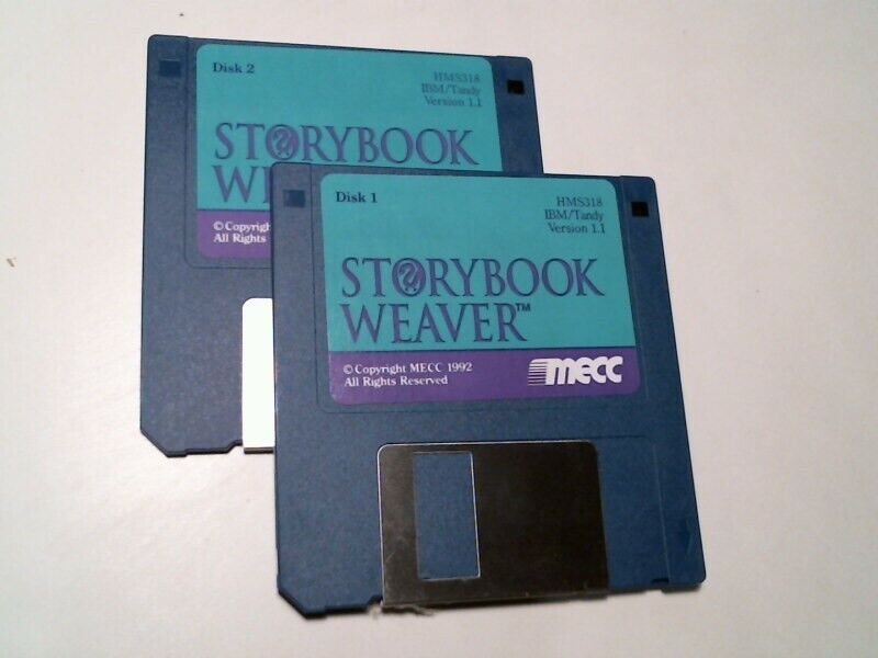 Mecc Storybook Weaver IBM/Tandy 1992 Ver 1.1 HMS318- two 3.5\