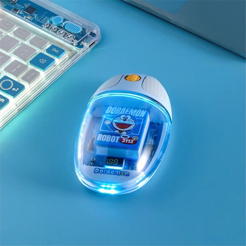 Anime Doraemon Wireless Bluetooth Mouse Office PC Portable Silent Clear Mouse