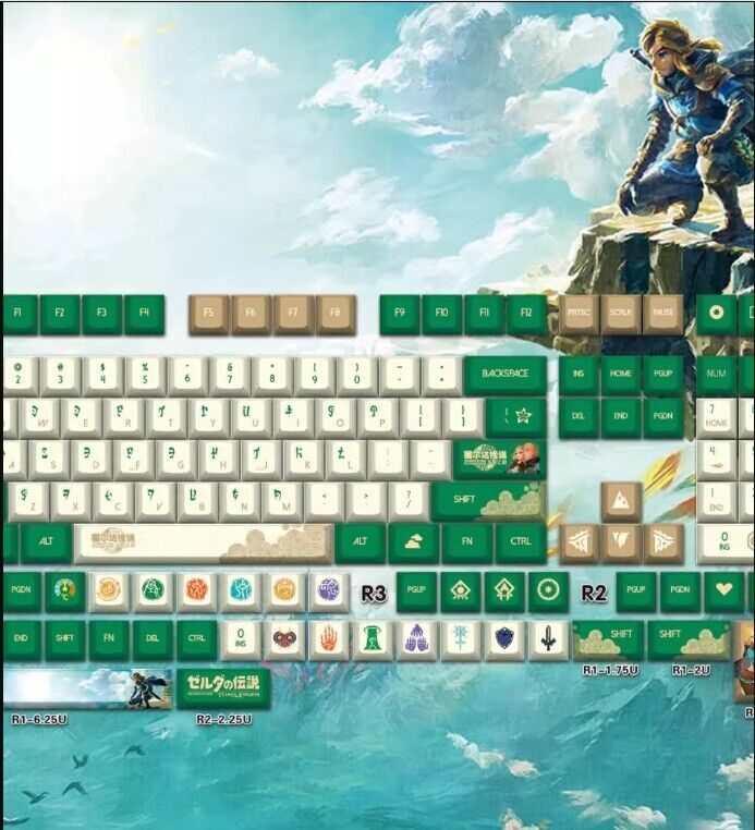 The Legend of Zelda Keycaps Cherry H 147 Key Cross shaft For Mechanical Keyboard
