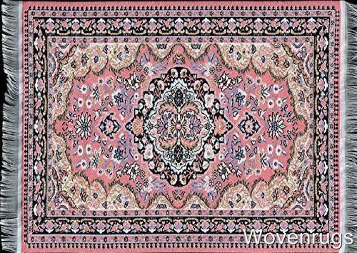Computer Carpet Mouse Pad | Oriental Style Rug Mat Pink 
