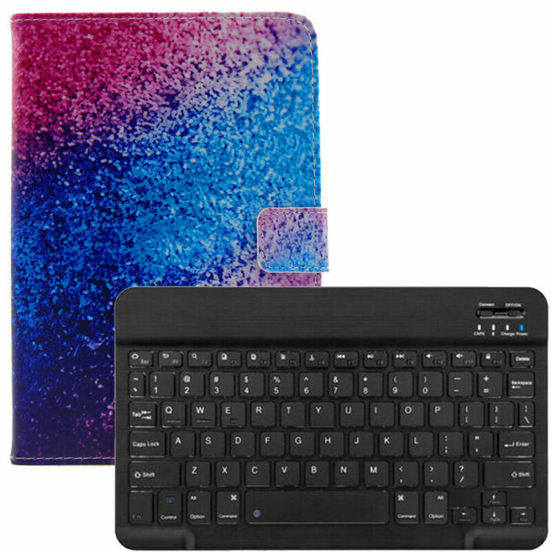 Universal Leather Case Cover W/ Wireless Keyboard For Android Tablet 10\