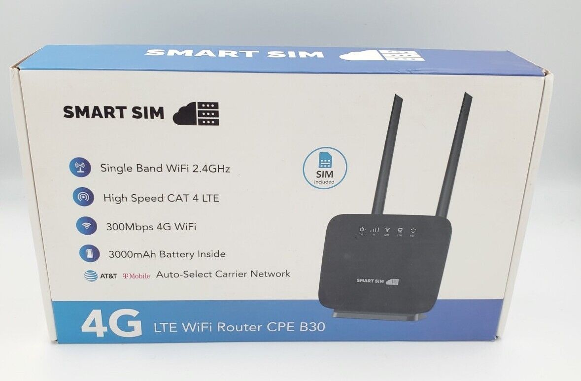 SmartSim 4G LTE Wifi Router with Sim Card Slot WiFi Router Model B30