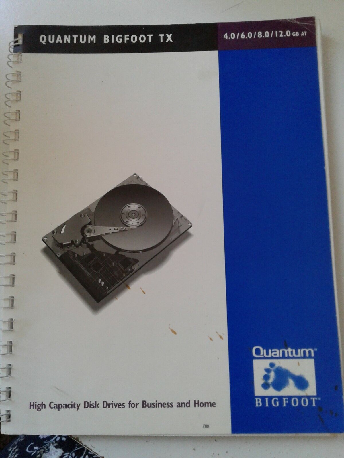 Manual Quantum Bigfoot TX 4.0 / 6.0 / 8.0 / 12.0 GB AT High Capacity Disk Drives