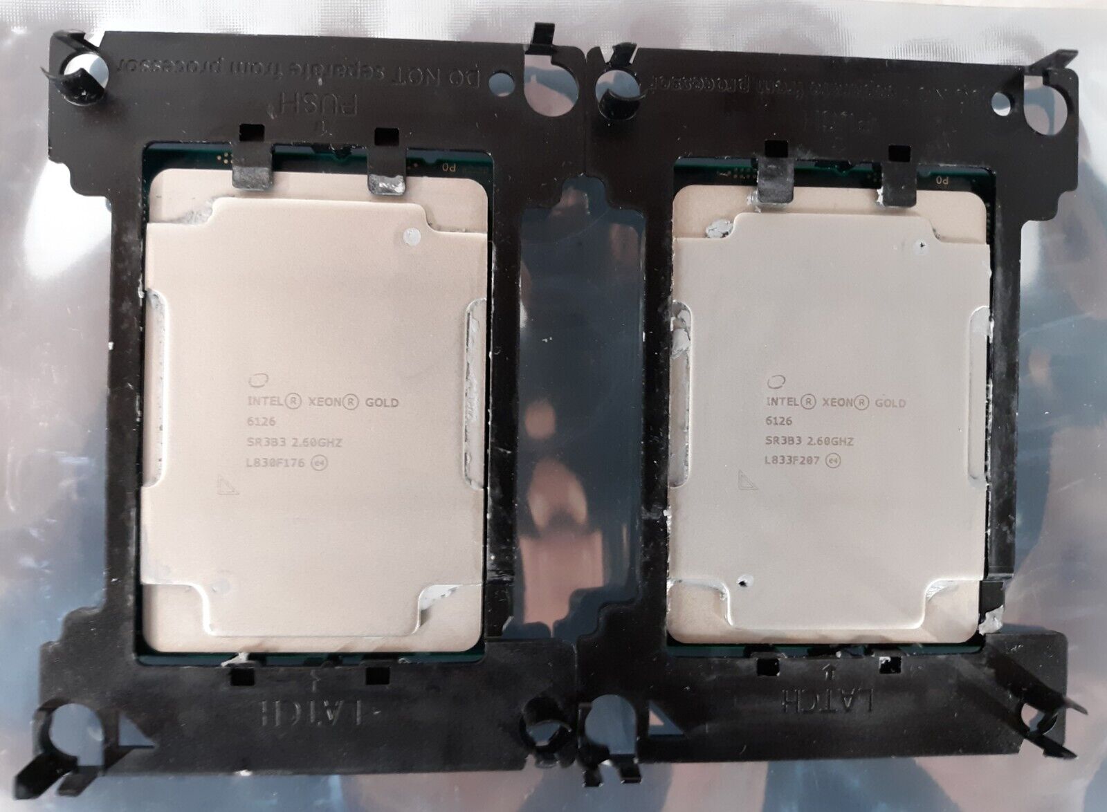 Pair of Intel Xeon Gold 6126 SR3B3 2.60GHz Server Processor w/ Bracket