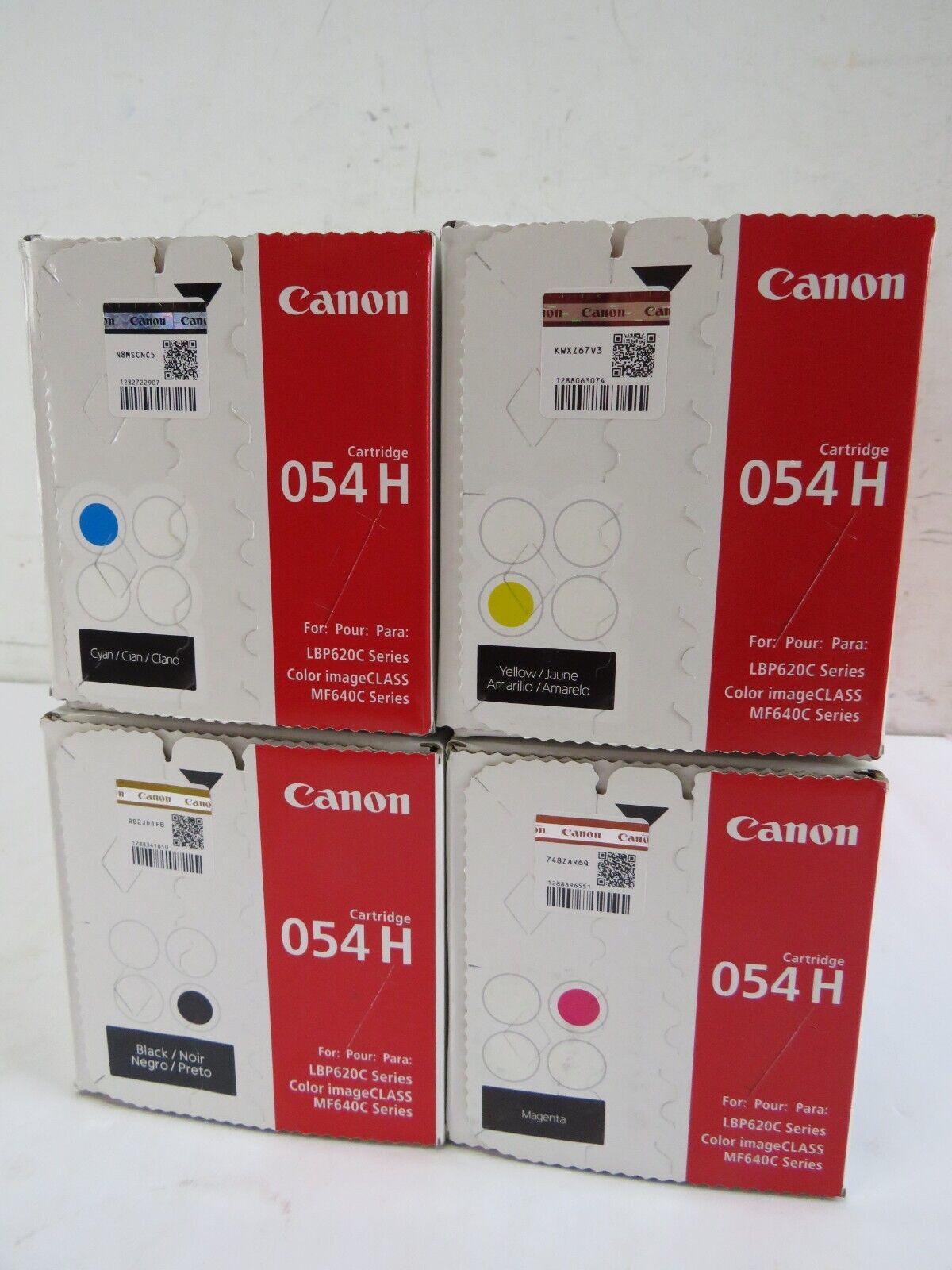 4 New Genuine Canon 054H Black Cyan Magenta Yellow High Yield Toner Set
