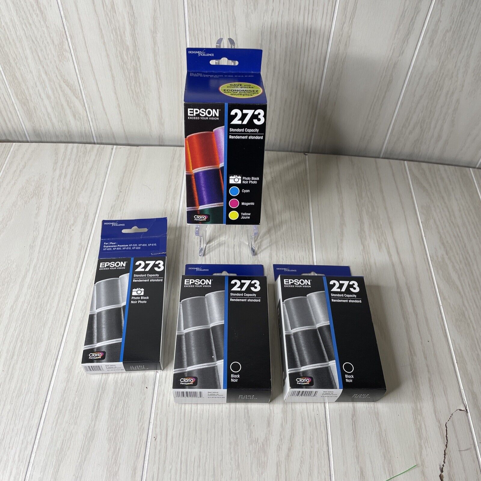 Epson 273 DURABrite Ultra Photo Black and Color Combo Cartridge Ink 4 Lot Bundle
