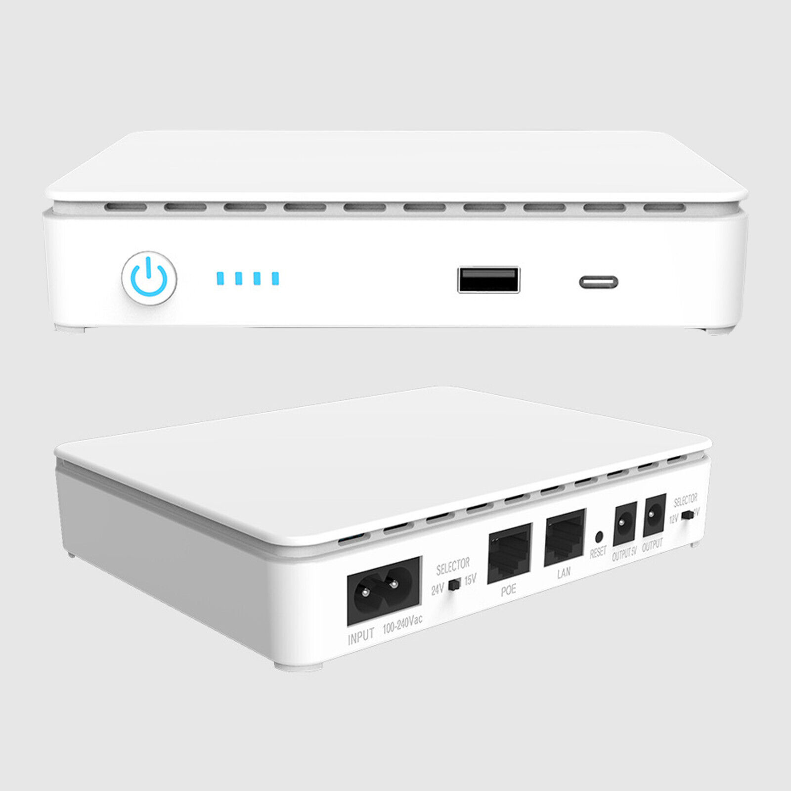 5V 9V 12V Mini DC UPS Uninterruptible Power Supply with USB/Type-C/POE/LAN Ports