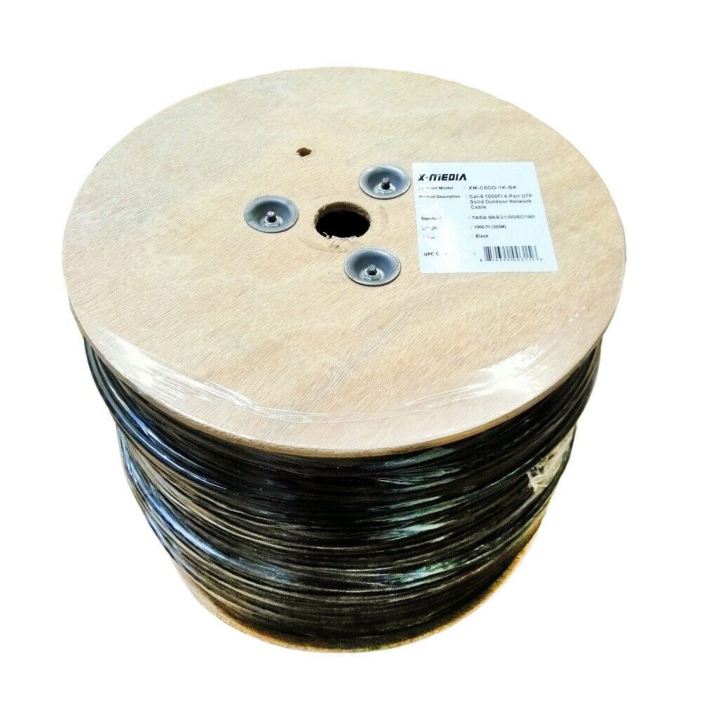 Cat6 1000Ft Cable 23AWG UV UTP Waterproof Outdoor Direct Burial LAN CCA Cable