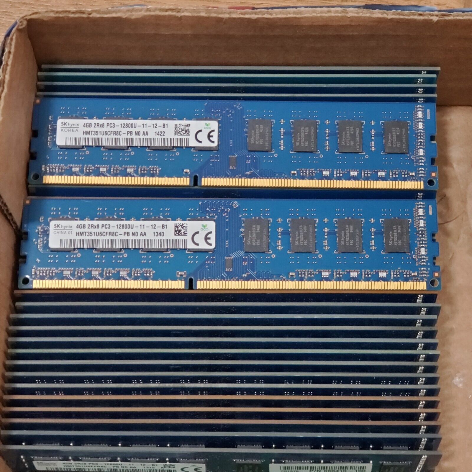Lot of 10 SK Hynix 4GB PC3-12800U NON ECC Desktop Memory DDR3 Chips double side