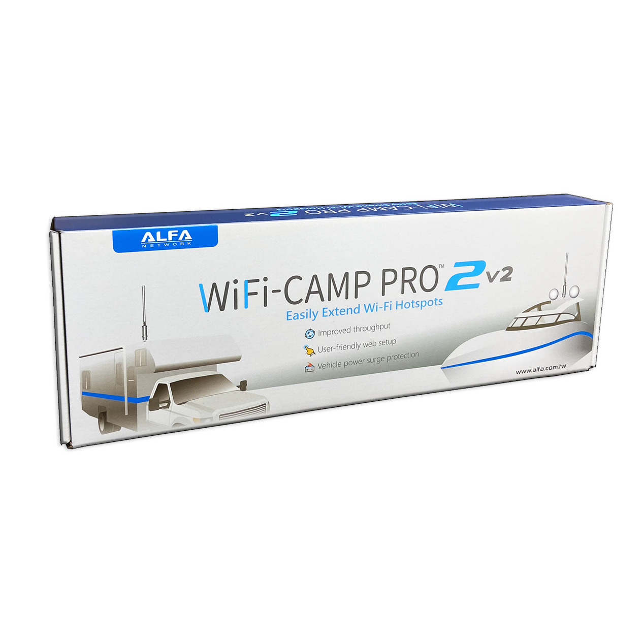 Alfa WiFi Camp Pro 2 v2 long range WiFi repeater kit R36A +Antenna Campground RV