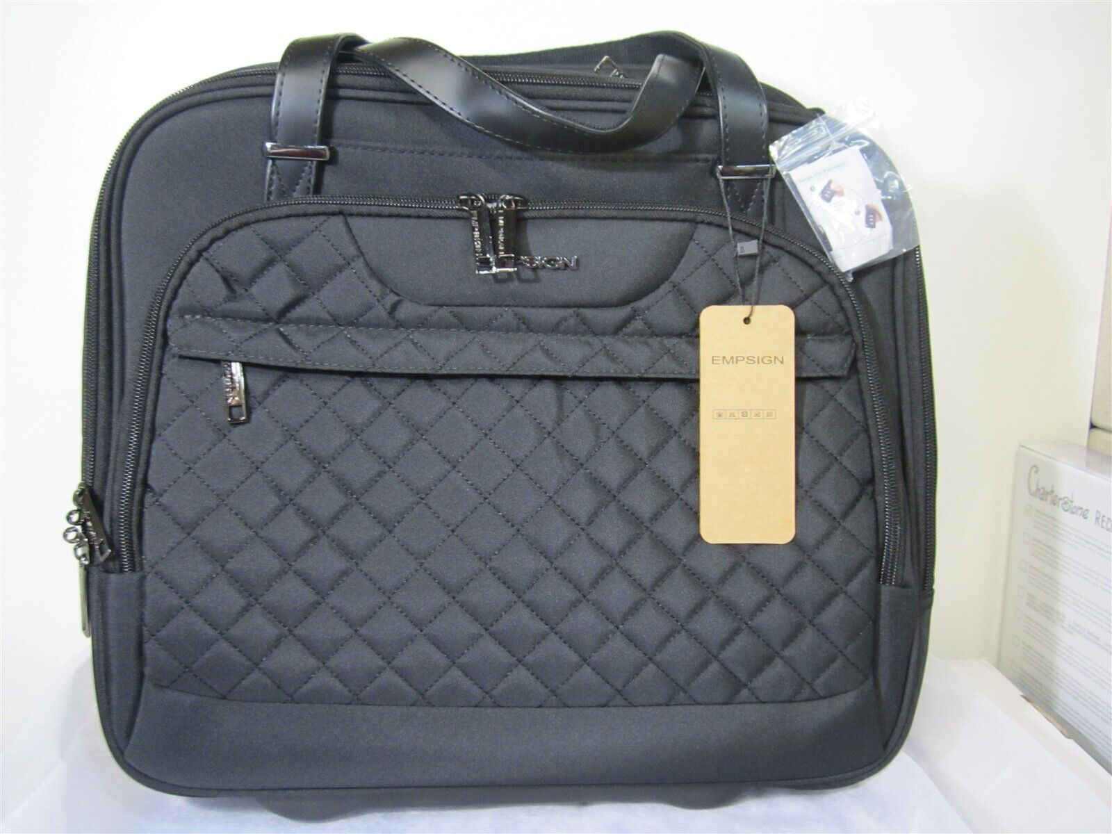 EMPSIGN Rolling Laptop Bag Briefcase for Women Fits 15.6\