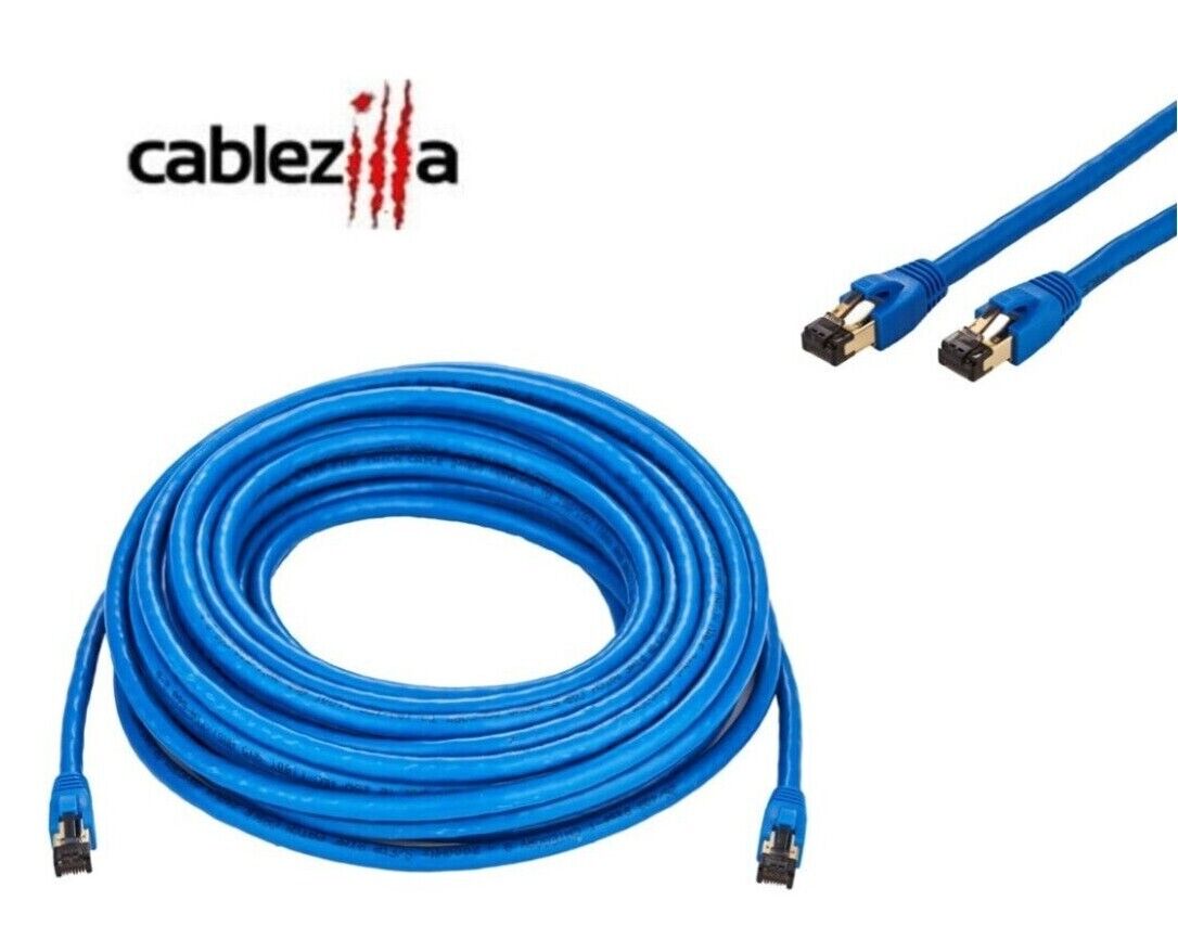 Cat8 SFTP High Speed Ethernet Patch Cord 2GHz LAN Wire 0.5-75 FT Blue Multi LOT