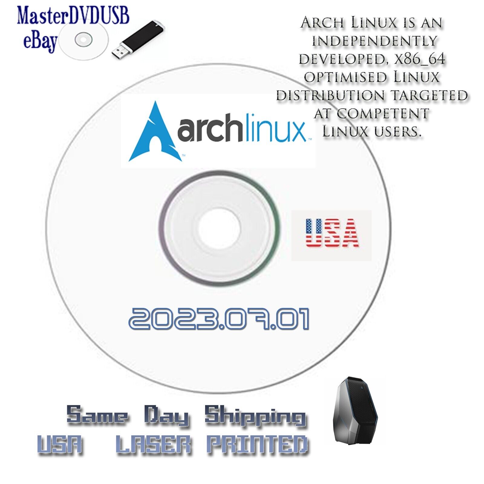 Arch Linux Live/Install DVD latest Version FAST SHIPPING USA