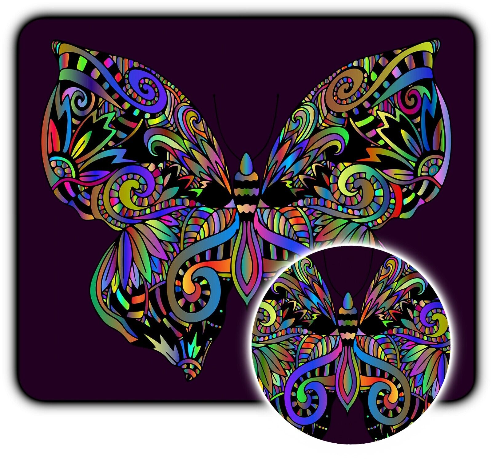 Abstract Colorful Butterfly - Mouse Pad + Coaster - 1/4\