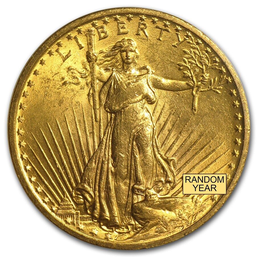 $20 Saint-Gaudens Gold Double Eagle Coin - Random Year - MS-64 PCGS - SKU #7224